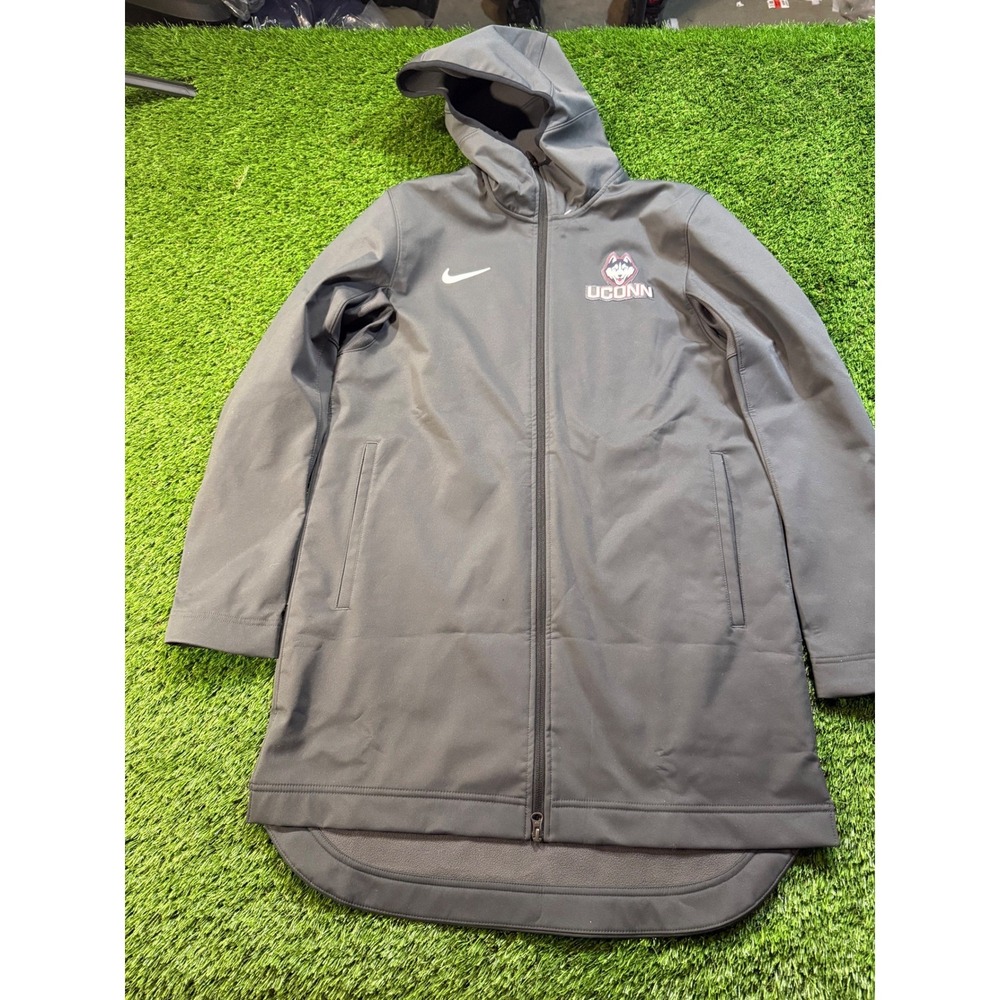 Nike Protect Shield UCONN Huskies Dri FIT Hooded Parka Jacket Gray Men's Med